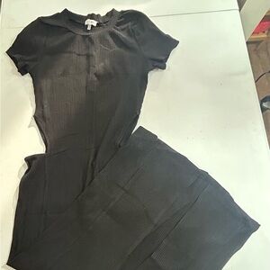 NWT Black Tobi form fitting, full length, cut out side at waist dress